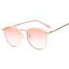 Korean Retro Half-Frame Round Sunglasses for Men & Women