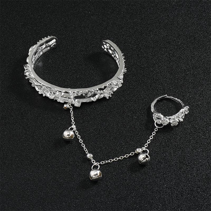 Anime Tian Guan Ci Fu Bracelet With Bell Ring Hua Cheng Xie Lian Adjustable Butterfly Finger Rings Pendant Jewelry Accessories