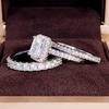 925 Sterling Silver Wedding Set Rings for Women Luxury 3Pcs/Set Sparkling Cubic Zirconia Fashion Engagement Party Jewelry