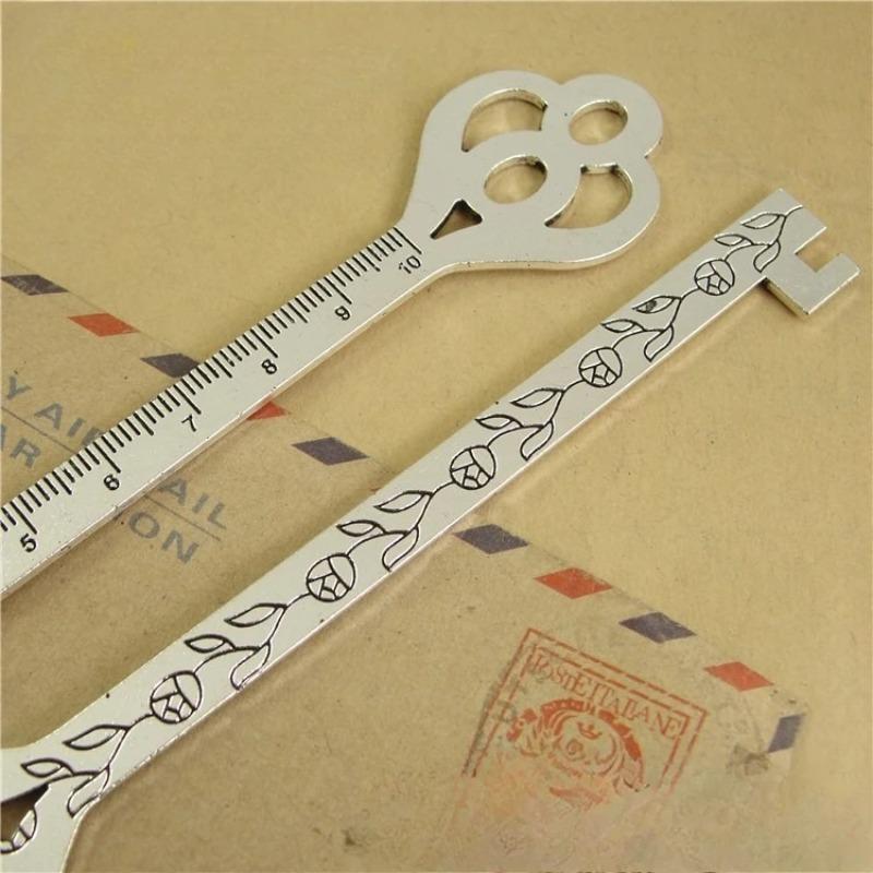 Vintage Hohlmetall Lesezeichen Lineal Kreatives DIY Messwerkzeug Doppelt verwendbar Lesezeichen Schreibwaren für Schüler Lese