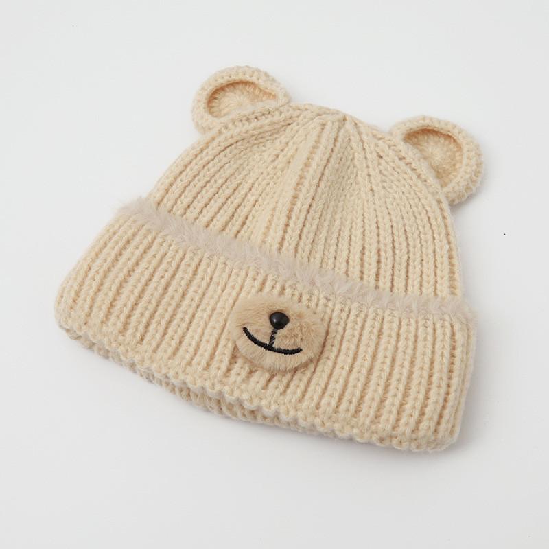 Cute Bear Hat For Women Winter Warmth Knit Windproof Cap For Casual Wear