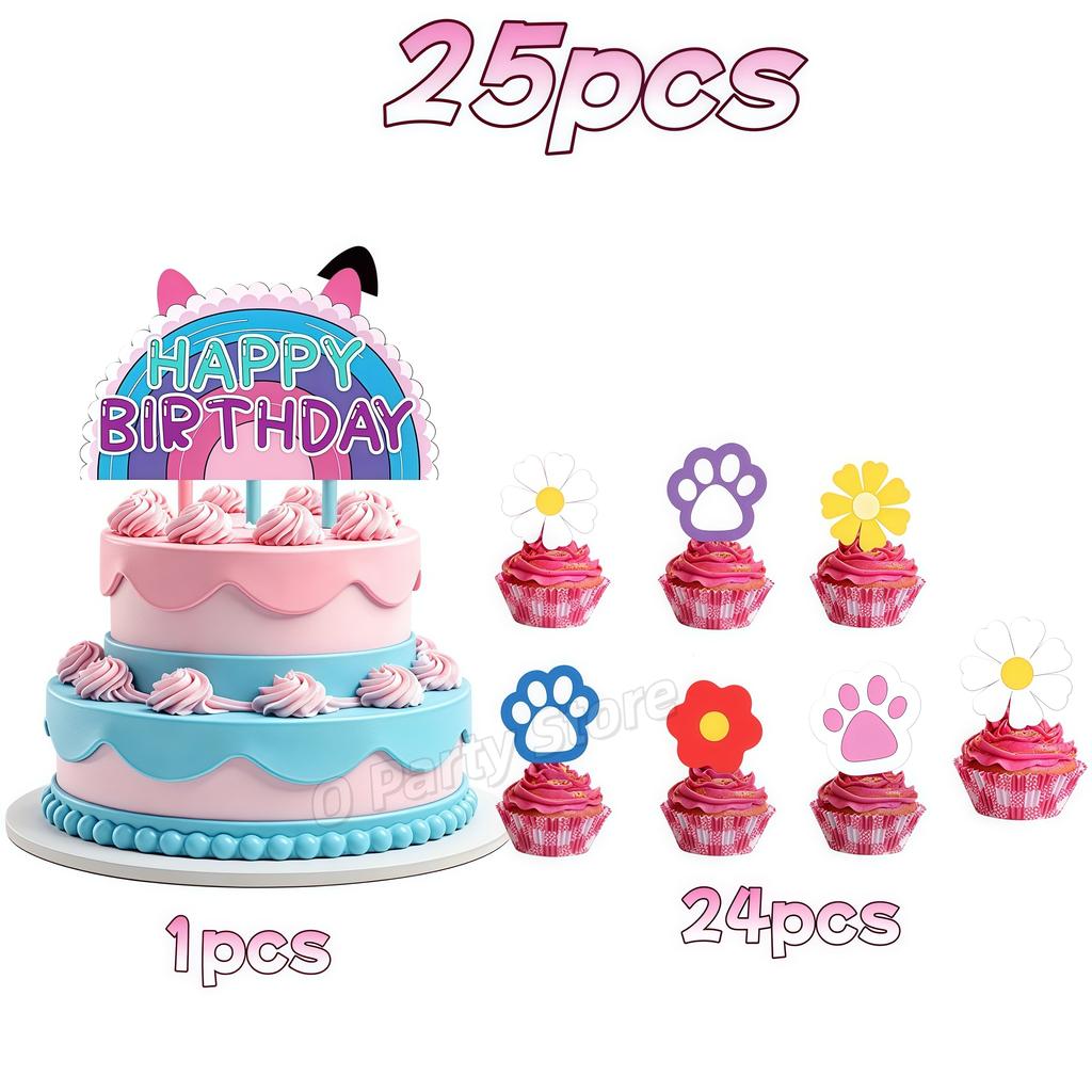 Gabby Dollhouse Birthday Decoration Gabby Disposable Dishes For Parties Girls Boys Favors Baby Shower Supplies Child Party Decor