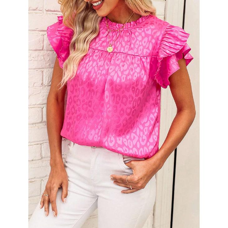 Travel New Women'S Retro Printed Shirt Casual Spring And Summer Breathable Cool Sexy Daily Date Short Sleeved T-Shirt Top