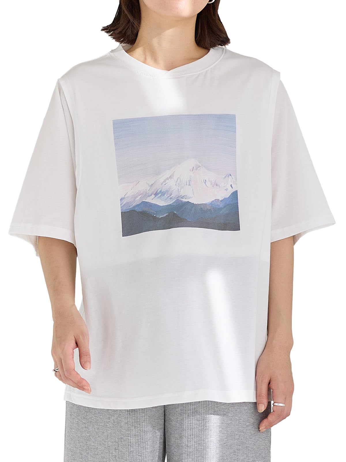 

Maternity Nursing Clothes Tops Illustration Print Short Sleeve Nursing Tops Prenatal and Postnatal Loose Free Off [ANGELIEBE] T-shirt