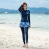 Plus Size Long Sleeve Rash Guard Set Women Men - UV Protection Surfing Snorkeling Suit With Built-in Bra Pad
