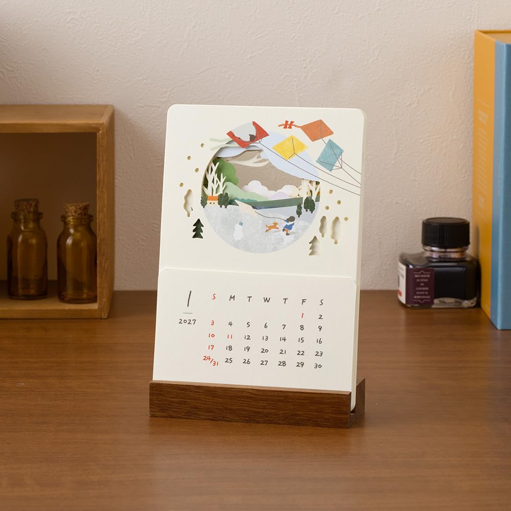 Midori 2027 Desk Seasonal Landscape 31416006 Calendar, Design,