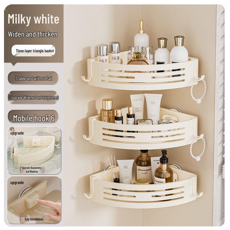 No-Drill Wall-Mounted Shower Corner Storage Rack