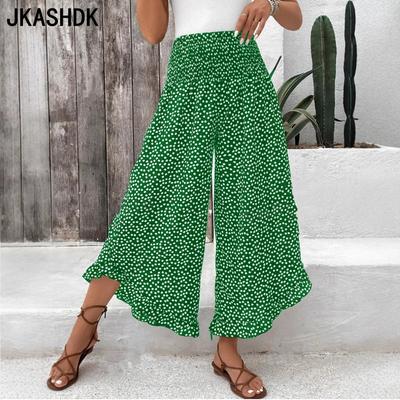 Damesmode Casual Polka Dot Print Hoge Taille Broeken & Capris