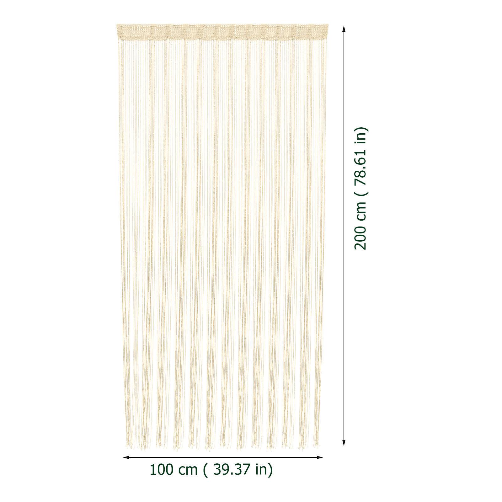 

2Pcs Door String Curtain Panel Divider Wall Window Room Tassel Hanging Curtain Romantic Home Decor Polyester Washable