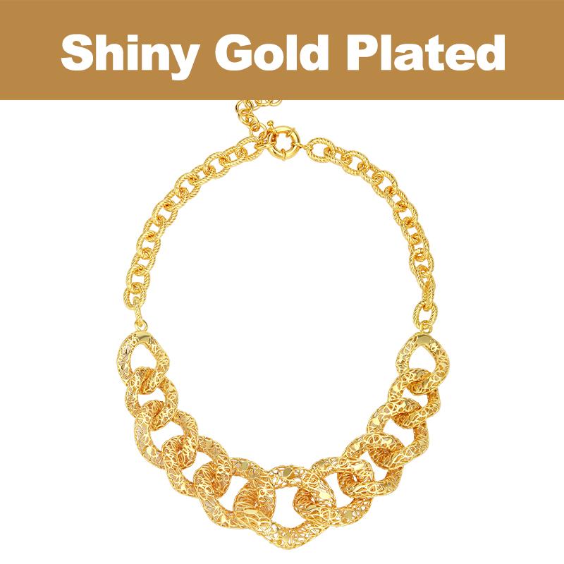 

IVOG Hollow Out Extension Chain Design Necklace For Women Gold Color Elegance Necklace Fashion Jewelry Party Collares