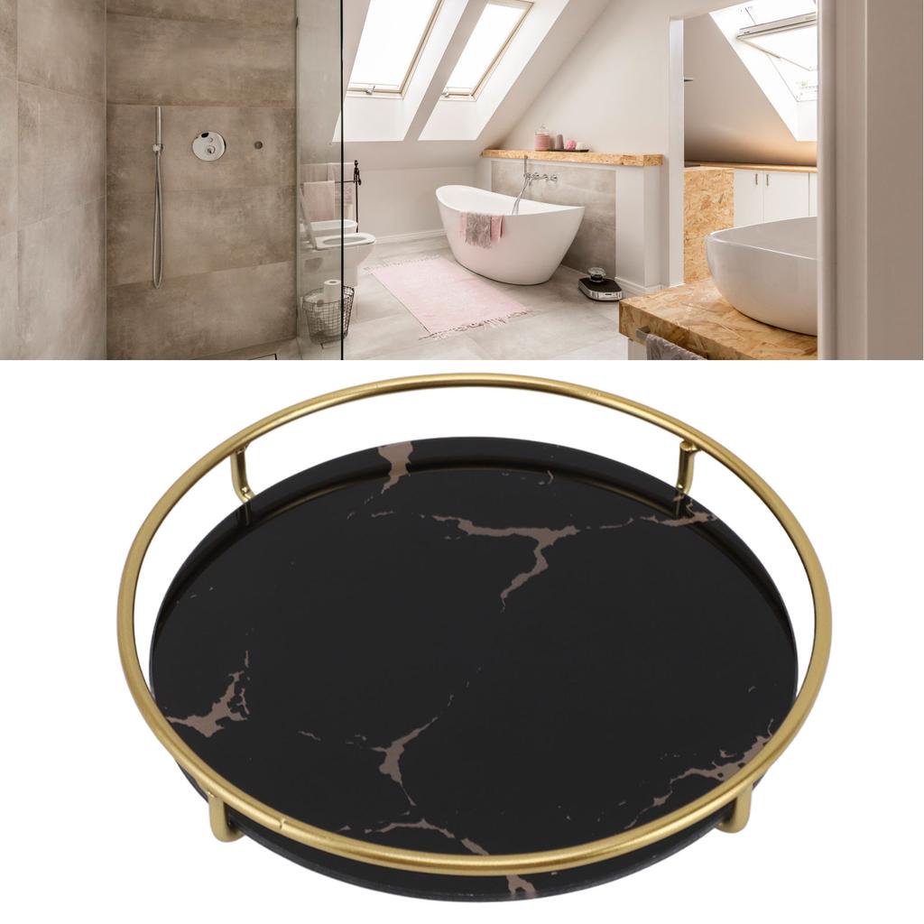 Bathroom Tray Skid Resistant Bathroom Vanity Tray Stylish Elegant Countertop Tray for Cosmetics Jewelry