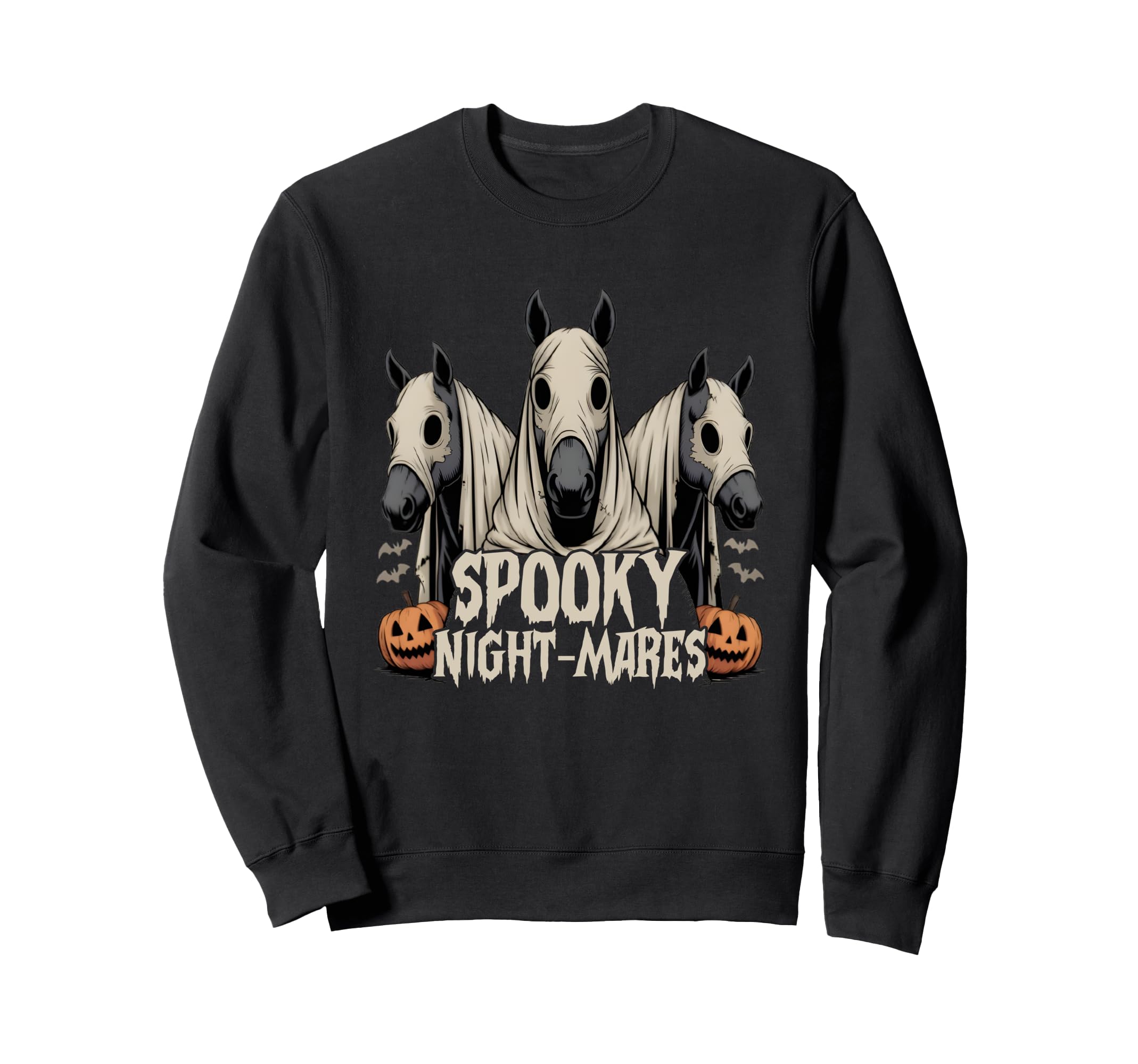 

Spooky Night-Mares Horse Funny Halloween Cute Ghost Horse Sweatshirt