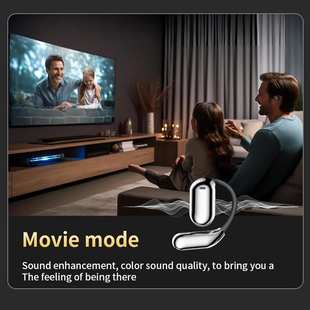 Touchscreen LCD Open Over the Ear Earbuds with Touch Screen Case Bone Conduction Smart Earbuds Headphones Wireless Bluetooth Earphone Outside Out of