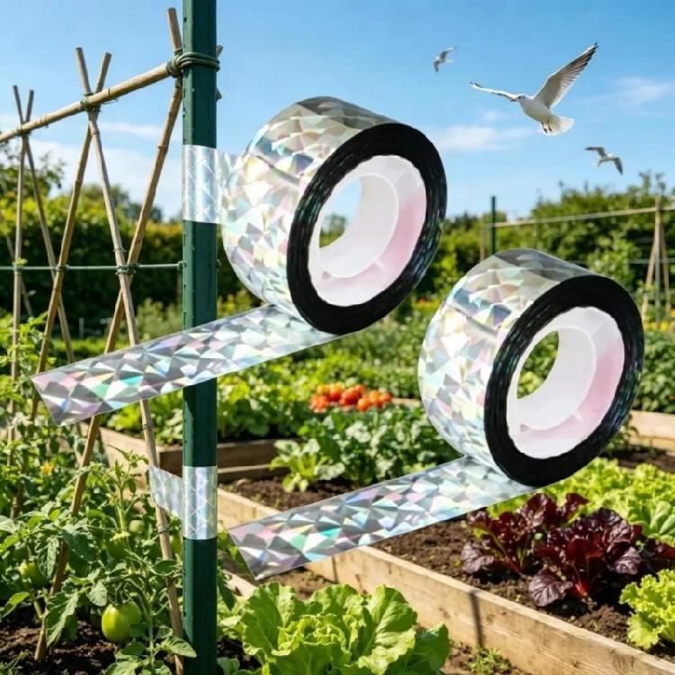 2Pack Durability Plastic Reflective Deterrents Tape Anti Bird Deterrents Sticker Bird Scare Flashing Tape Garden Farm