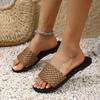 Large Size Flat Bottom Slippers Women's Casual Outer Wear Fashion Woven One Word Mops