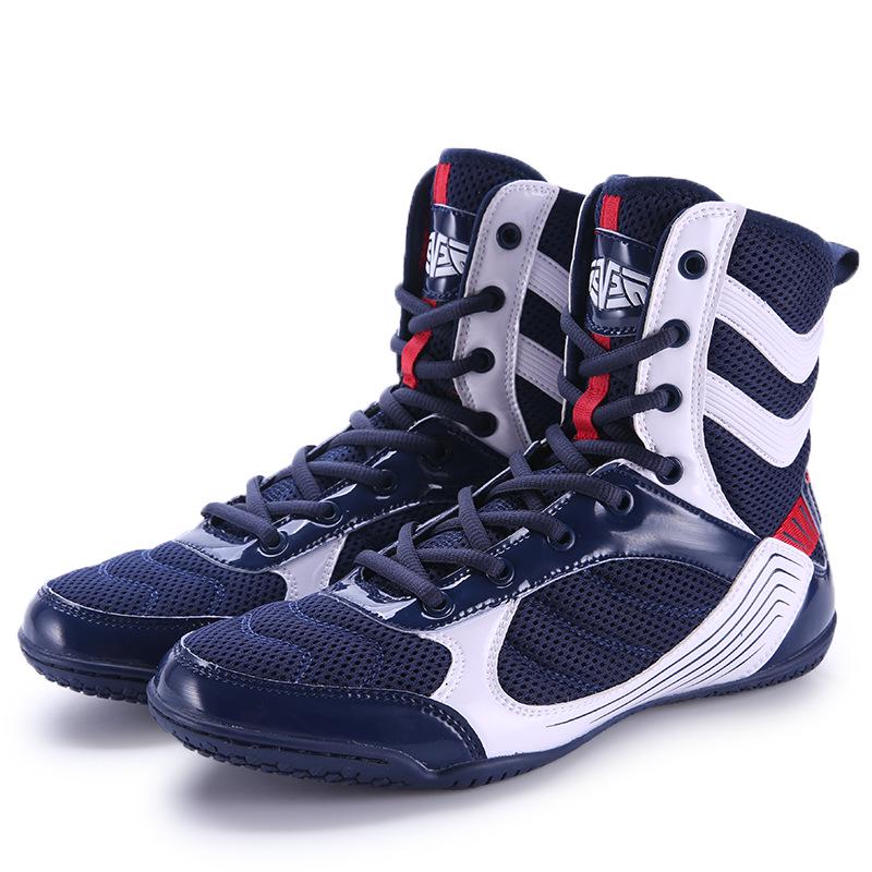 Unisex Plus Size Non-Slip High-Top Boxing Shoes for Wrestling, Sanda & Training - Breathable & Wear-Resistant
