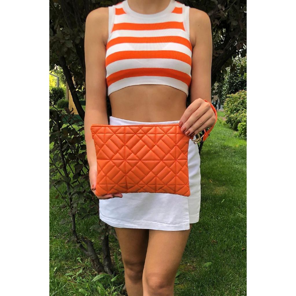 Black Patterned Portfolio Clutch Bag 25x19 Cm