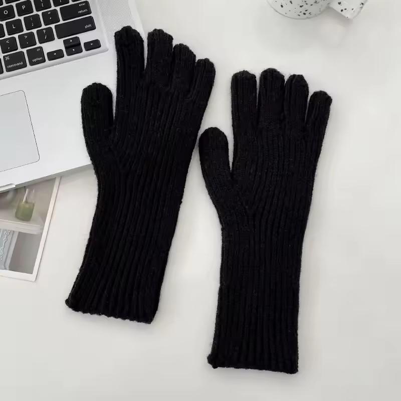 Korean Knitted Full Fingers Gloves Women's Touch Screen High Elasticity Y2K Gloves Warm Wrist Protection Outdoor Sports Gloves