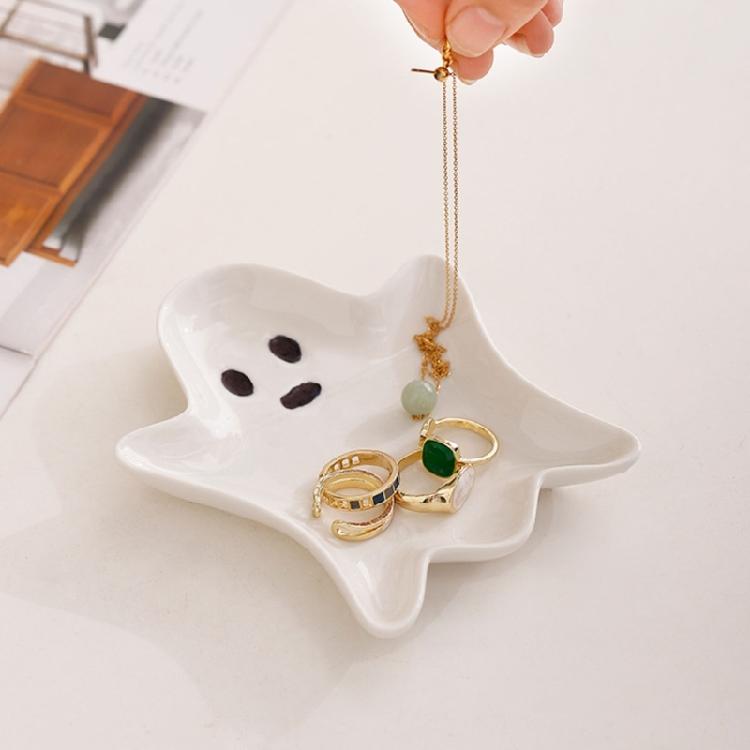Ceramic Specters Shaped Accessory Tray Combines Decoration With Practical Jewelry Organization Features