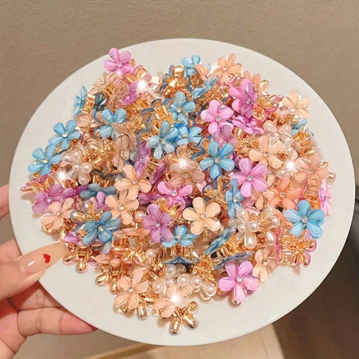 

10pcs Super Fairy Flower Claw Clip Hair Clip Side Hair Root Girl Clip Hair Accessories Headwear,Hairpiece,Bangs,Shattered Hair