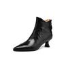 2025 Spring Vintage Pointed Toe Women Ankle Boots Fashion Thick Heel Shoes Concise Short Botas De Mujer