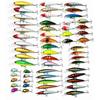 Lure Set Fishing 56 Pieces Case Minnow Crankbait Floating Shallow Deep Bass Sea Trout Ocean River Lake Stream Beginner