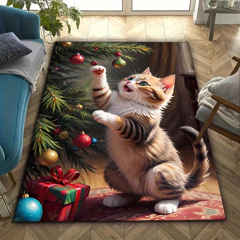 Aksamit Kryształowy Dekoracja Świąteczna Xmas Nadrukowany Dywanik Dywan do Sypialni Salonu Dekoracja Domu Dywany Mata Mata Antypoślizgowa Dywanik przy Łóżku