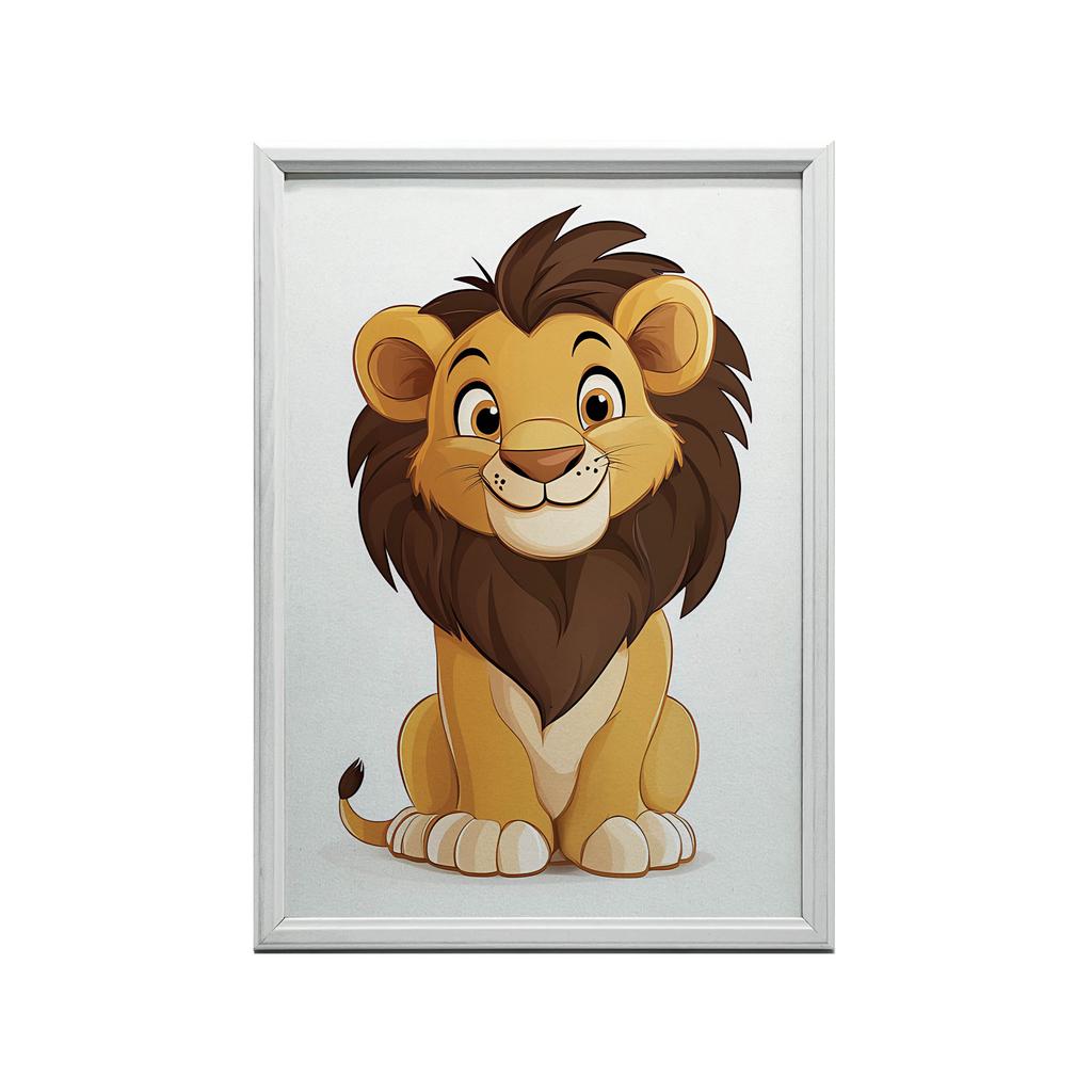 Plakat Uśmiechnięty Lew Plakat Uśmiechnięty Lew, 30X40 Cm, Bez Ramy, Płótno Premium Na Blejtramie