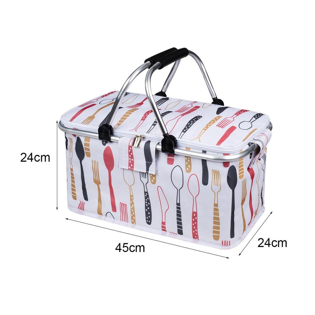 Large Capacity Foldable Insulated Shopping Bag - Portable and Cold-Keeping for BBQs and Picnics
