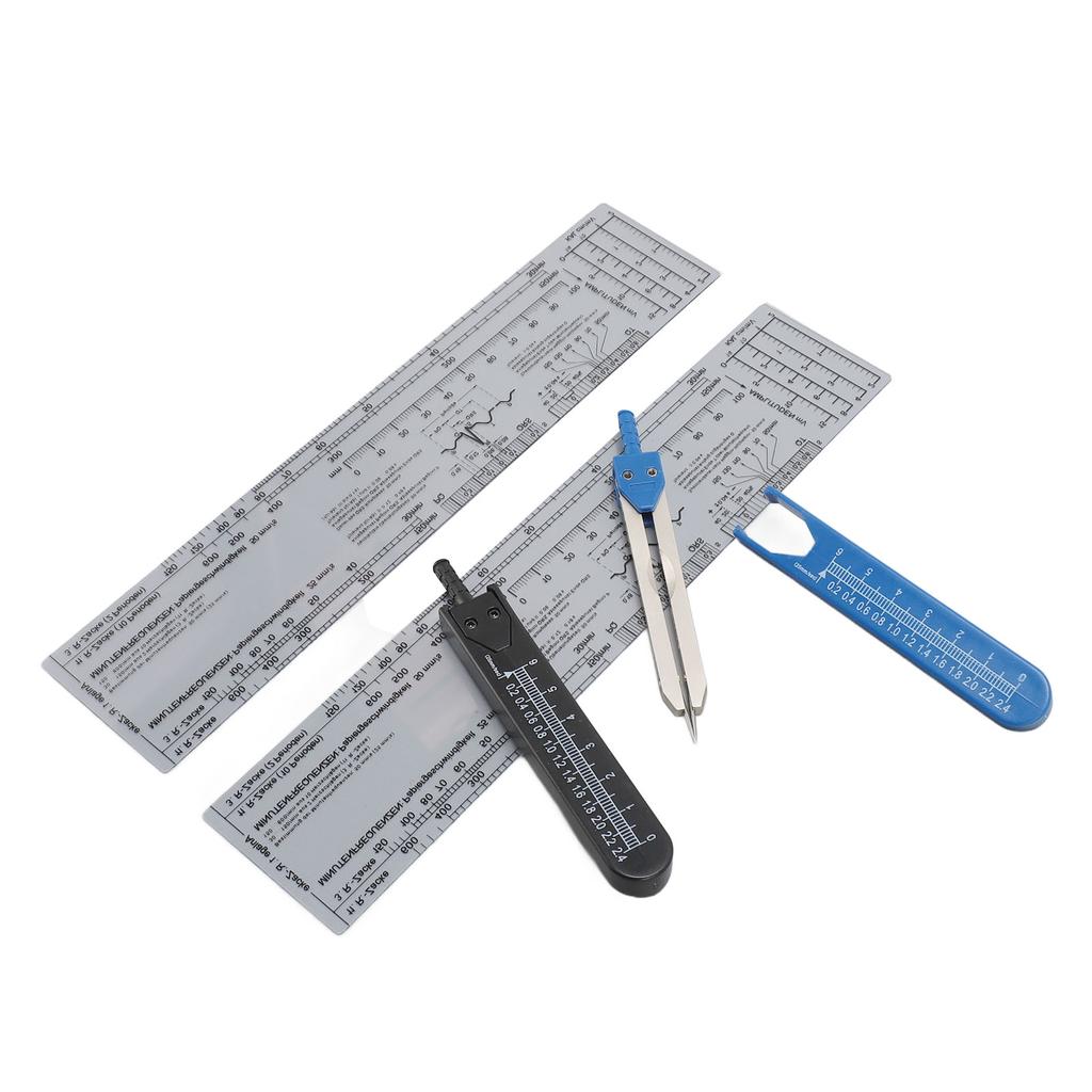 2 Sets EKG Calipers and EKG Ruler Combination Set Electrocardiogram Drafting Divider Measuring Tool 