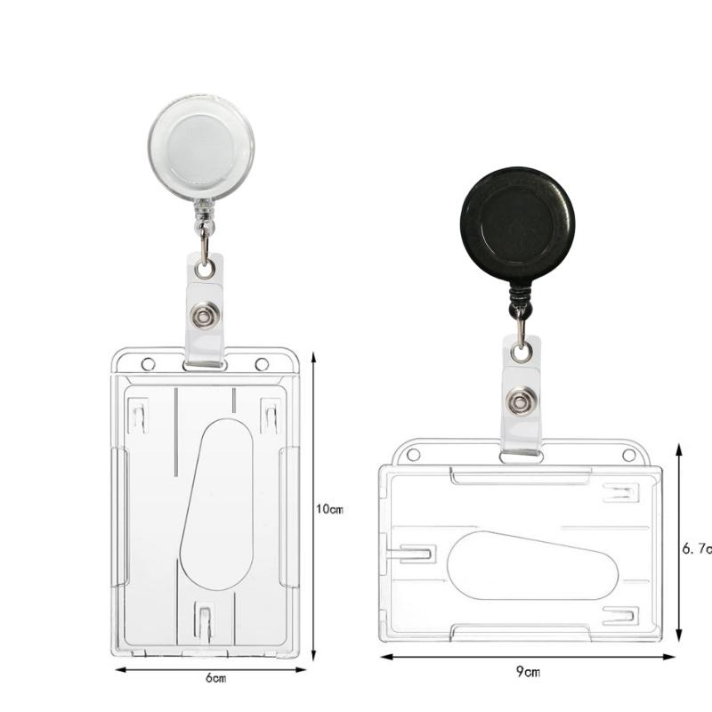 1PC Double Credit Card Clear Plastic ID Badge Card Holder for Bank Cards Protector Transparent Cardholder Card Cover