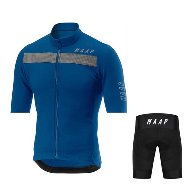 MAAP Radsport Anzug Set Rennrad Oberteil Schnelltrocknend Atmungsaktiv Kurzarm Trägerhose