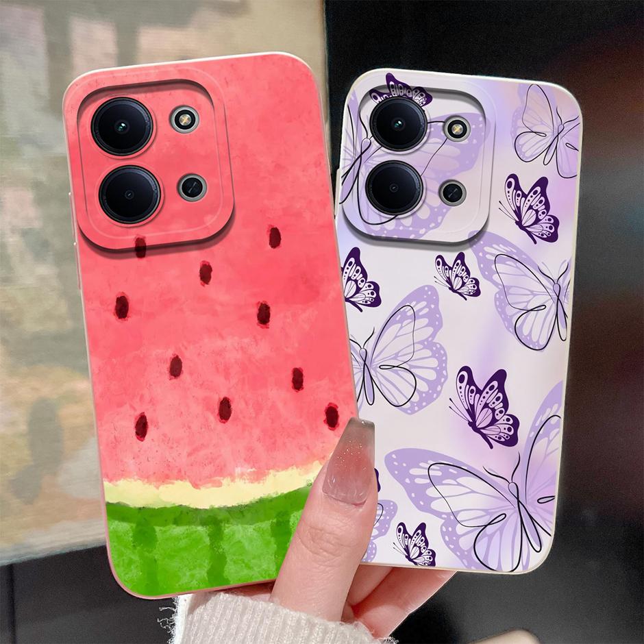 Pour Xiaomi Poco C85 C85X C75 C71 C65 Coque Mignon Chaton Goutte de Cerise Résistante aux Chocs Anti-Poussière Housse Arrière Souple Pour PocoC85X PocoC71 Capa