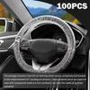 100PCS Car Disposable Steering Wheel Covers,Plastic Steering Wheel Cover Provides Protection with Elastic Band Design,Essential Disposable Car