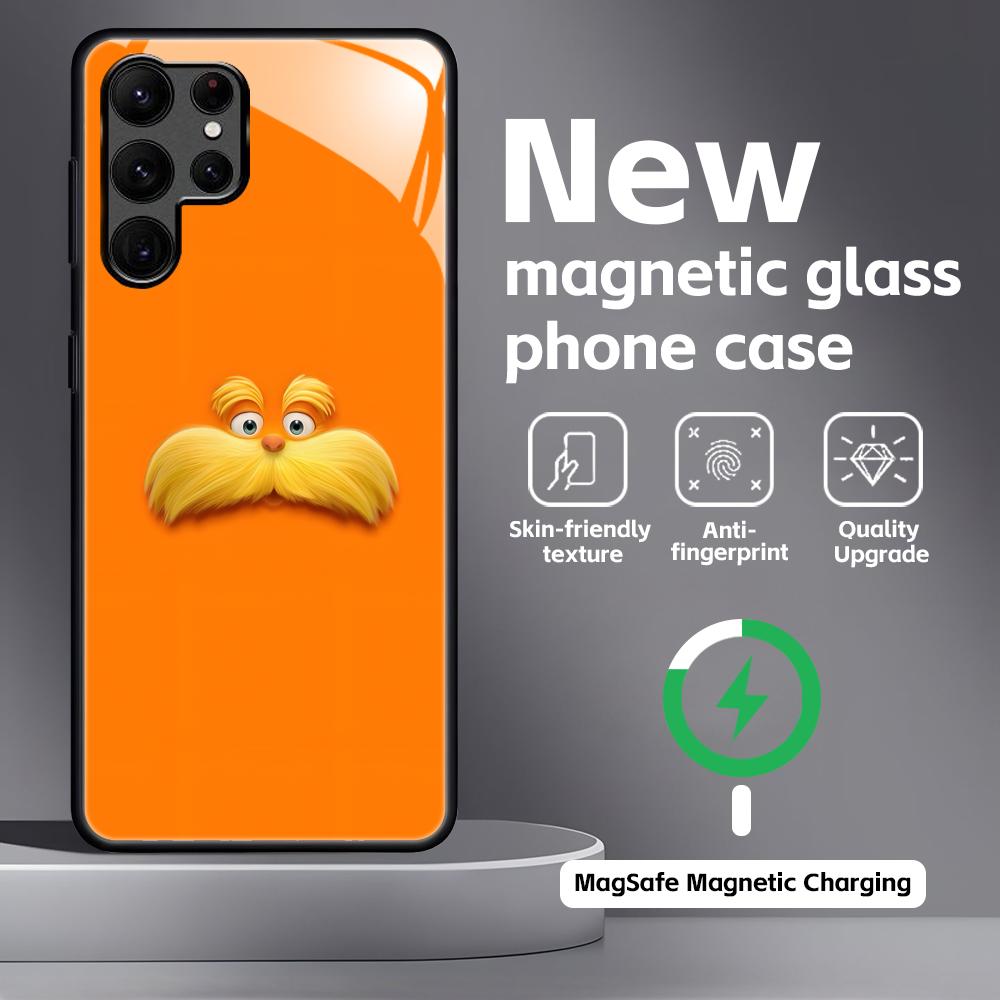 

Мультяшный T-The L-Lorax Чехол для телефона Samsung S26 S25 S24 S23 S22 S21 Plus Ultra Note20 Стеклянный Магнитный Чехол Galaxy S21 5G