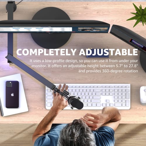 IXTECH Microphone Arm Desk Mount, Low-Profile Boom Arm, Adjustable Microphone Arm with Detachable Rise Column, Built-in Cable Management, 360 Rotatin