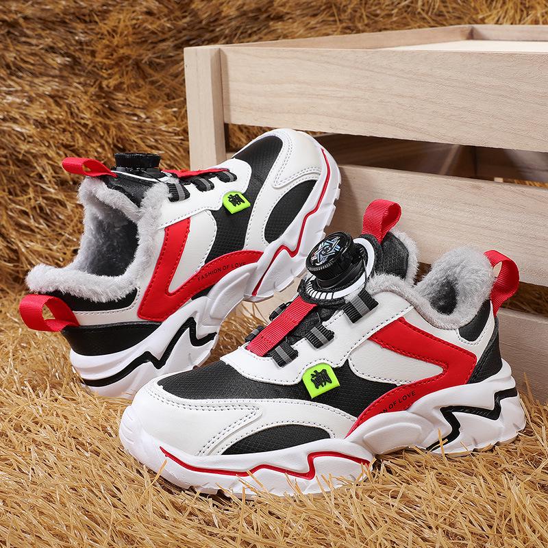 Children’s Winter Sneakers: Soft Leather, Non-Slip Sole, Warm Velvet Lining