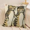 Artisian Drunk Cats Cushion Cover Silky Short Plush Invisible Zipper Dustproof Sofa Pillow Case for Home Decor