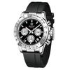 BENYAR New Casual Mens Quartz Watches Steel Bezel Silicone Strap Waterproof Multifunctional Luminous Wristwatch For Man