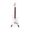 Mini Guitar Model Electric Bass Guitar Model with Stand for Home Dollhouse Ornament White