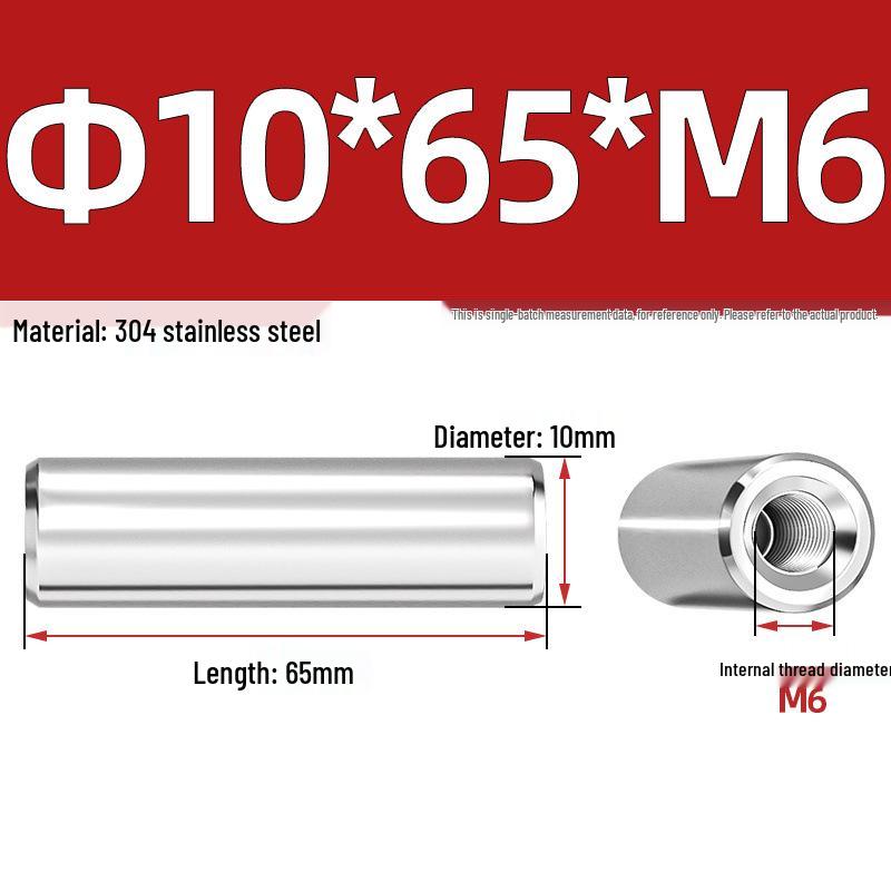 Pin Cilindric din Oțel Inoxidabil 304 cu Filet Interior M4/M6/M8 și Orificiu - Coloană de Suport și Ghidare