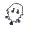 Luxury Purple Crystal Necklace Earrings Set Women'S Zircon Premium Evening Dress Banquet Accessories