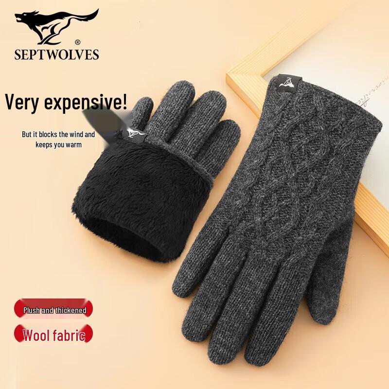 

Septwolves Men s Winter Warm Touchscreen Wool Gloves L