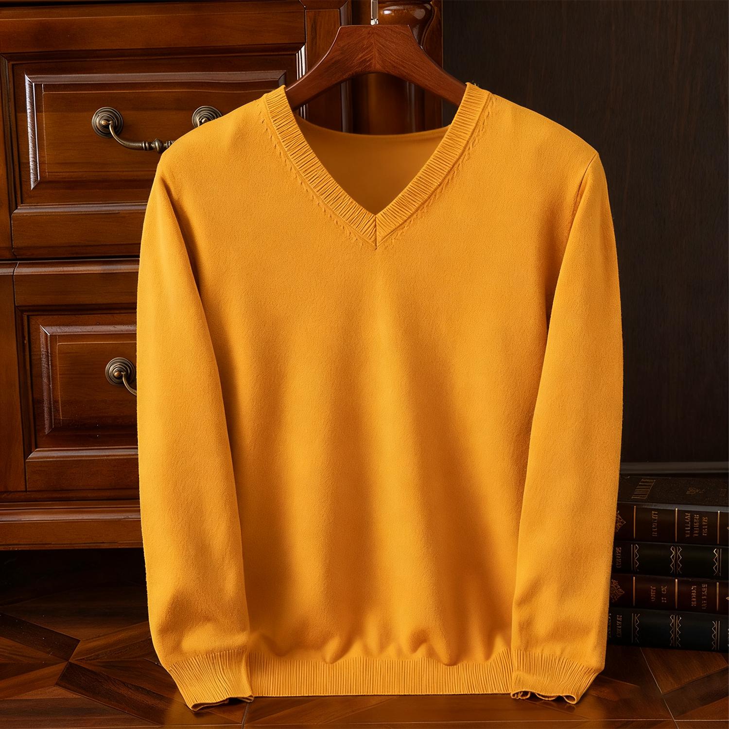 

Чоловічий жіночий високоякісний в’язаний светр осінь-зима Пуловер з V-подібним вирізом Топи з довгими рукавами Блуза Формальний одяг Сорочки Майки для чоловіків 3XL