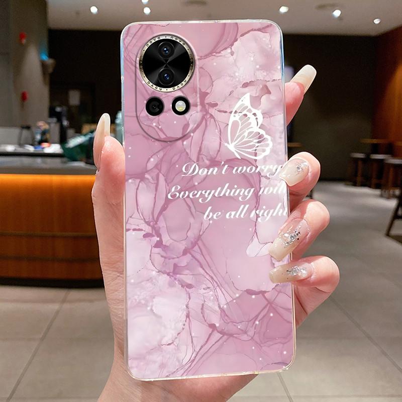 Nova12 Hülle Klar Luxus Mode Schmetterling Blume Weiches TPU Silikon Rückabdeckung Für Huawei Nova 12 Pro Transparente Handyhüllen