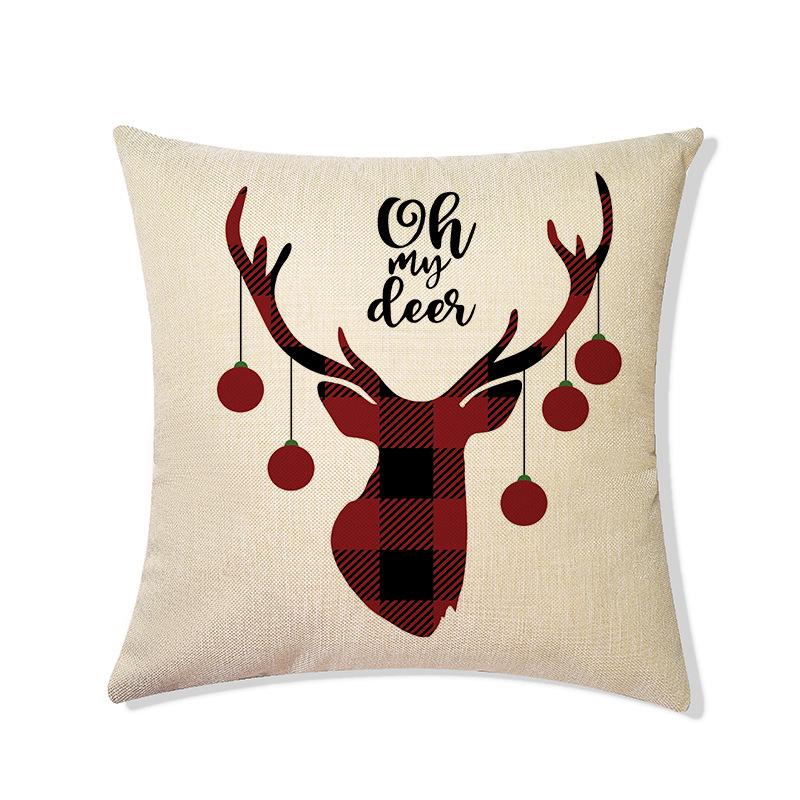 Christmas Pillowcase Red Elk Light Luxury Pillowcase Car Neck Cushion Home Pillowcase