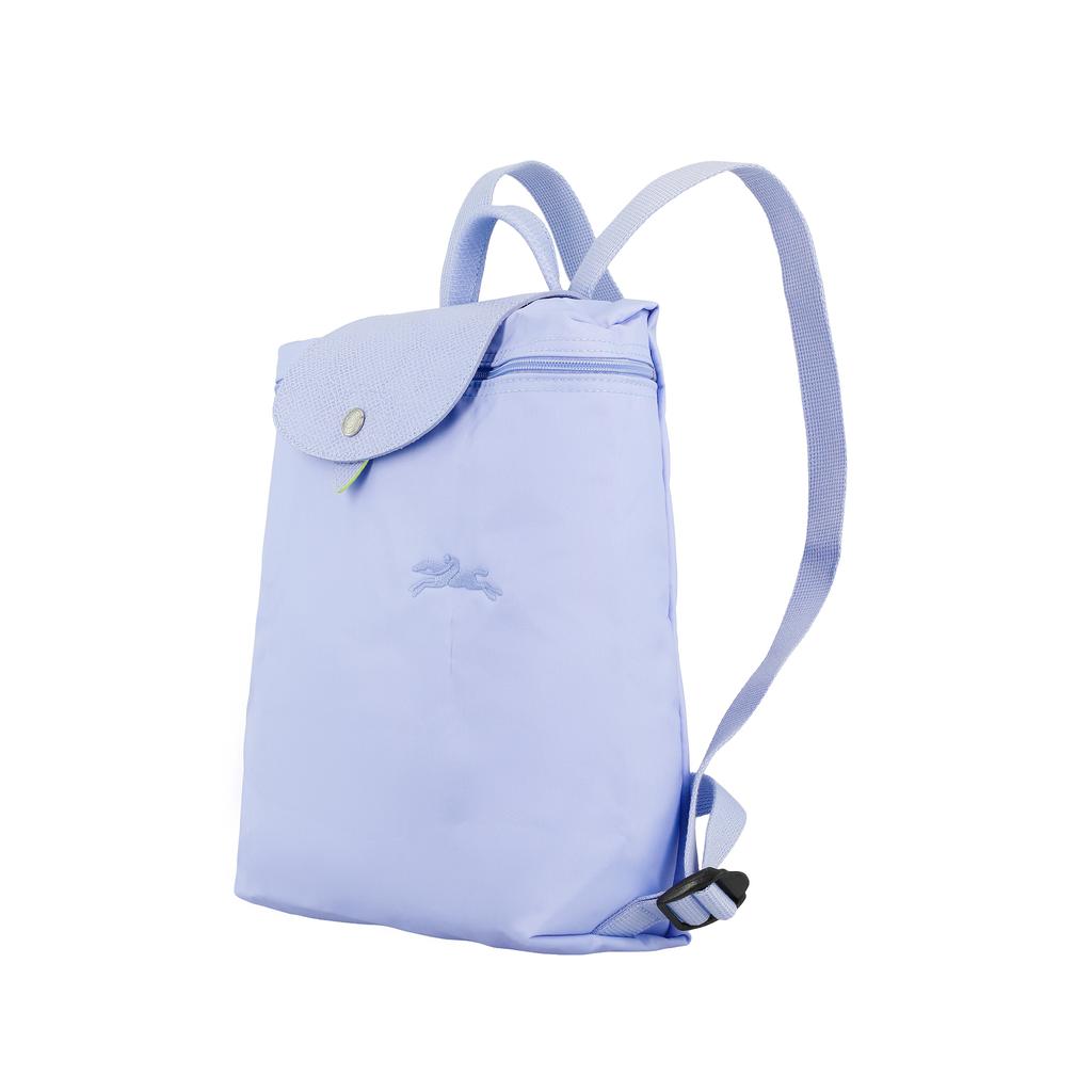 Longchamp Le Pliage Green Rindslederbesatz Rucksack Damen Blau