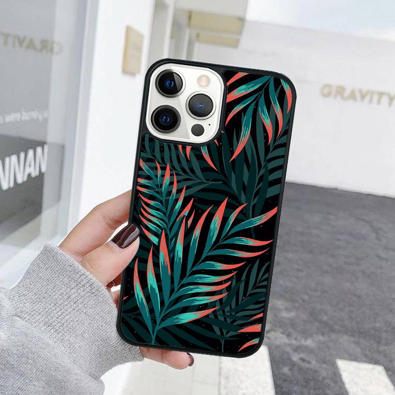 Retro Flower Leaves Graffiti Phone Case For iPhone 17 Air 15 16 Cover 11 13 14 Pro Max 12 Plus Max Fundas