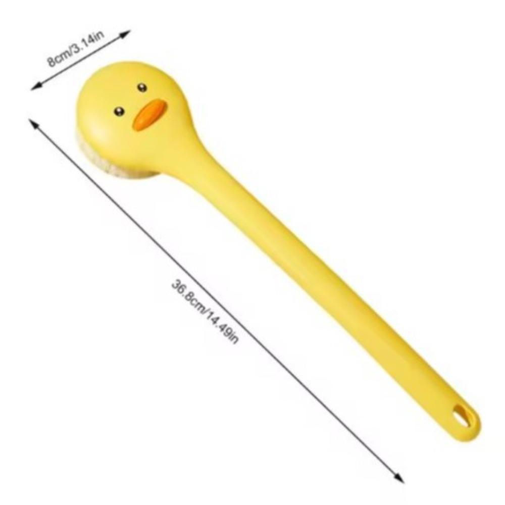 Universal Cute Duck Bathing Brush Long Handle Yellow Boby Rubbing Tool Hang Hole Soft Bristles Shower Scrubber Kids
