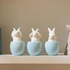3PCS Easter Eggshell Rabbit Ornament Simple European Home Bedroom Ceramic Handicraft Ornament Easter